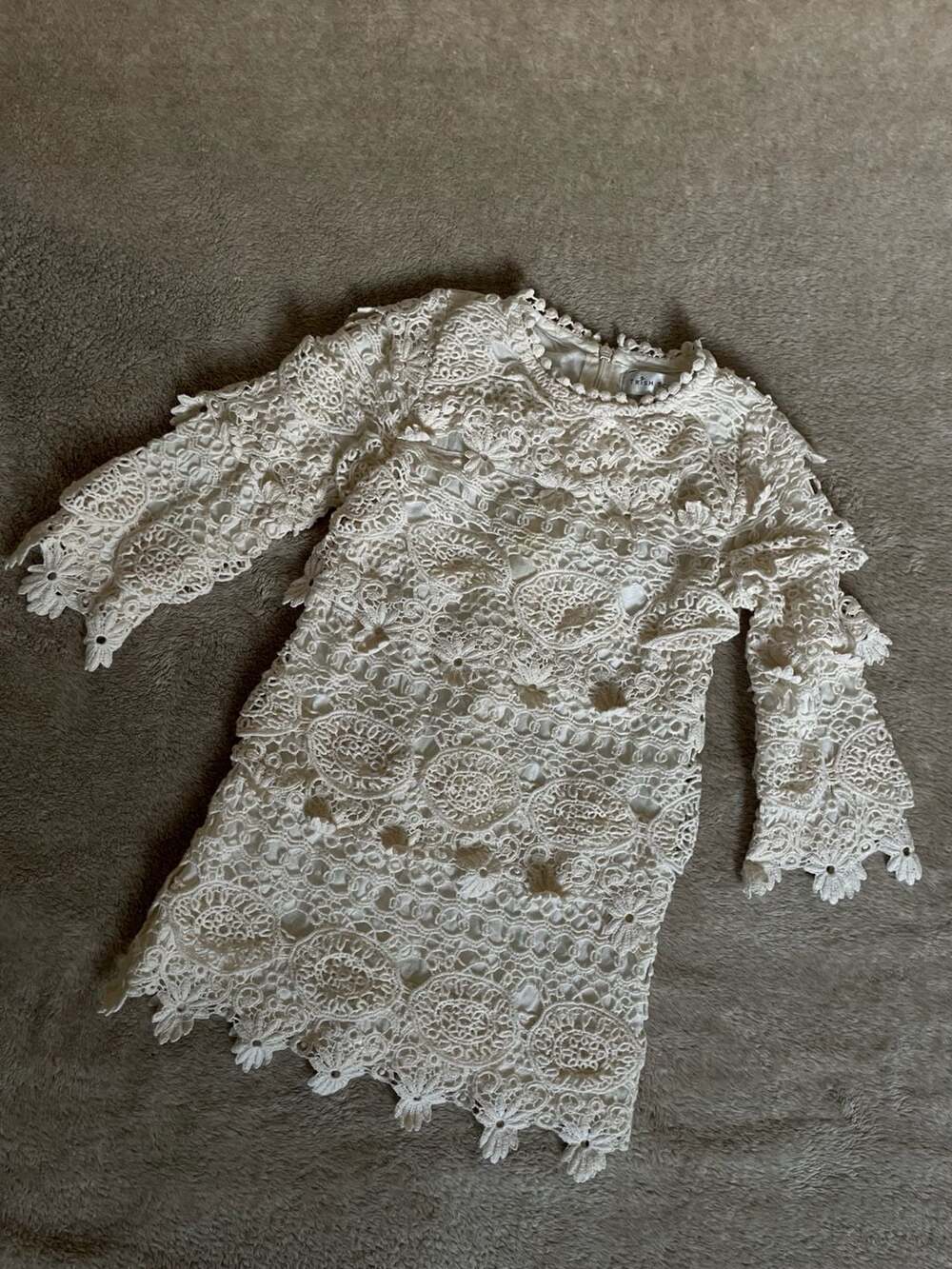 Trish Scully Child Girls Cream Lace Dress Size 4